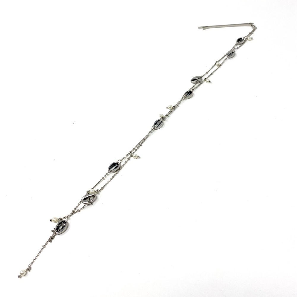 New Free People Shell Hair Clip Braid In Silver Pearl Cowrie Beach Extension